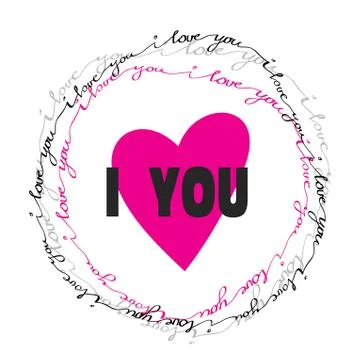 Hand drawn typography card. Valentine love card Stock Illustration