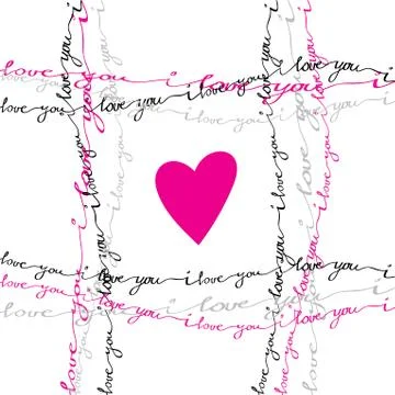 Hand drawn typography card. Valentine love card Stock Illustration