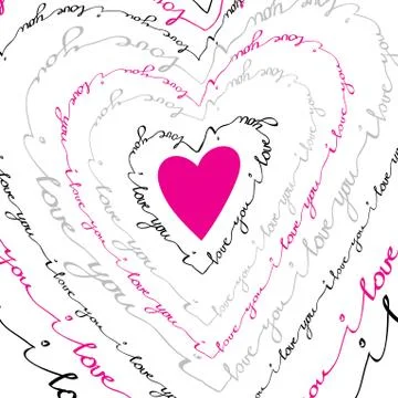 Hand drawn typography card. Valentine love card Stock Illustration