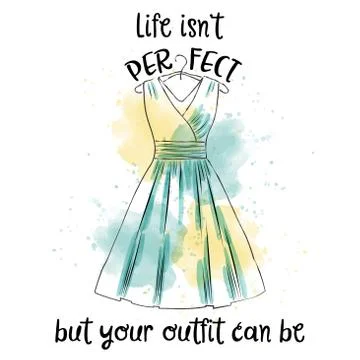 Hand drawn typography poster with creative slogan: Life isn't perfect, but yo Stock Illustration