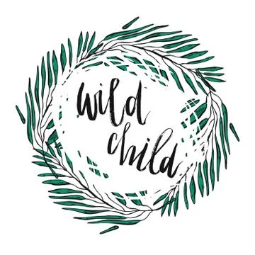 Hand drawn typography poster Stock Illustration