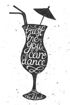 Hand drawn typography poster. Stock Illustration