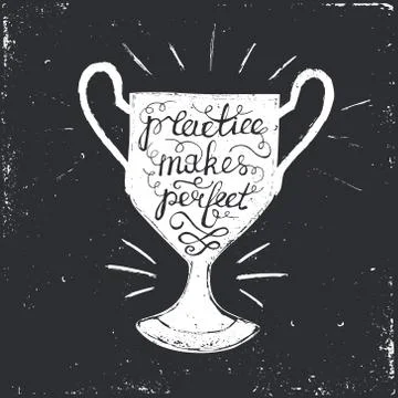 Hand drawn typography poster. Stock Illustration