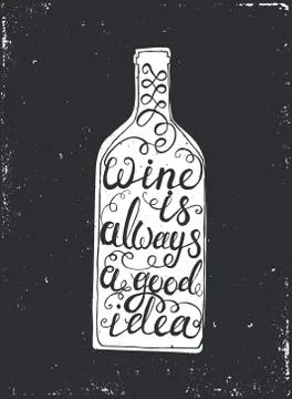 Hand drawn typography poster. Stock Illustration
