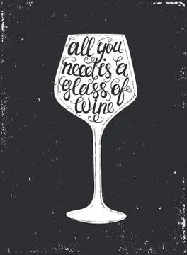 Hand drawn typography poster. Stock Illustration