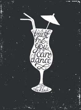 Hand drawn typography poster. Stock Illustration