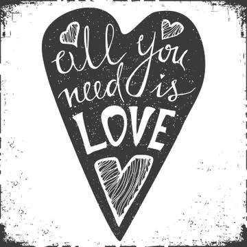 Hand drawn typography poster. Stylish typographic poster design Stock Illustration