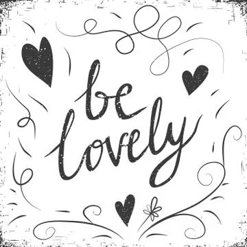 Hand drawn typography poster. Stylish typographic poster design Stock Illustration