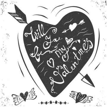 Hand drawn typography poster. Stylish typographic poster design with Stock Illustration
