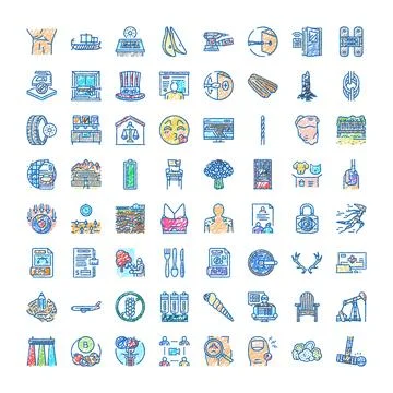 Hand drawn universal doodles collection of icons イラスト素材