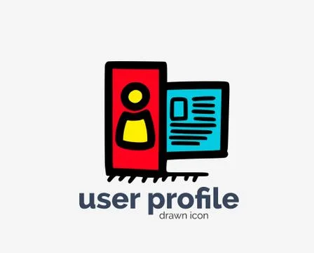 Hand drawn user profile icon Illustrazione stock