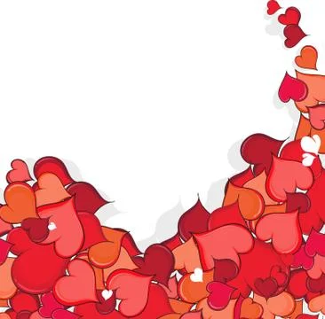 Hand drawn Valentine hearts Stock Illustration