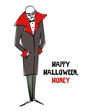 Hand drawn vampire Illustrazione stock