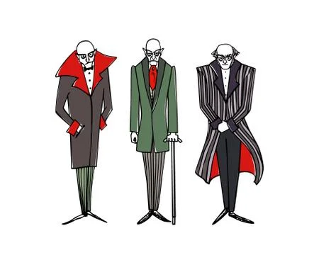 Hand drawn vampires Illustrazione stock