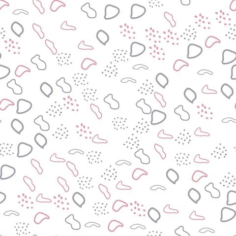 Hand drawn various round and elipse shapes and dots. Doodle objects. Abstract Stock Illustration