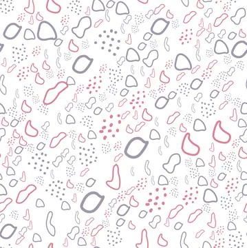 Hand drawn various round and elipse shapes and dots. Doodle objects. Abstract Stock Illustration