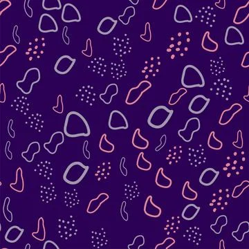 Hand drawn various round and elipse shapes and dots. Doodle objects. Abstract Stock Illustration