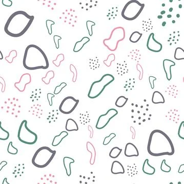 Hand drawn various round and elipse shapes and dots. Doodle objects. Abstract Illustrazione stock