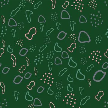 Hand drawn various round and elipse shapes and dots. Doodle objects. Abstract Stock Illustration