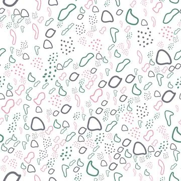 Hand drawn various round and elipse shapes and dots. Doodle objects. Abstract Stock Illustration