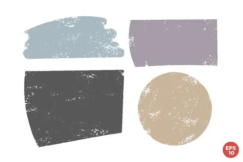 Hand drawn various shapes for backdrops. Vector textured multi color elemen.. Stock Illustration