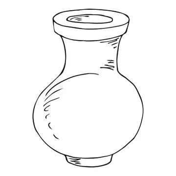 Hand drawn vase. Stock Illustration