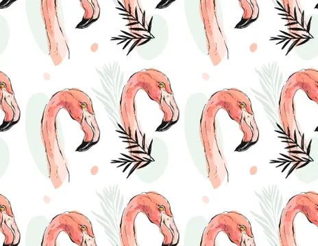 Hand drawn vector abstract artistic seamless pattern of tropical exotic paradise 스톡 일러스트