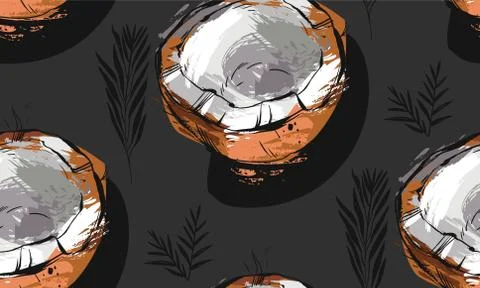 Hand drawn vector abstract artistic freehand textured unusual seamless pattern Stock Illustration