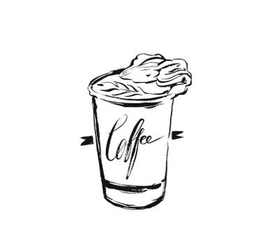 Hand drawn vector abstract artistic cooking ink sketch drawing illustration of Stock Illustration