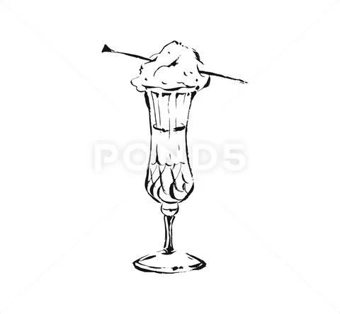 Hand drawn vector abstract artistic cooking ink sketch illustration drawing of Stock Illustration
