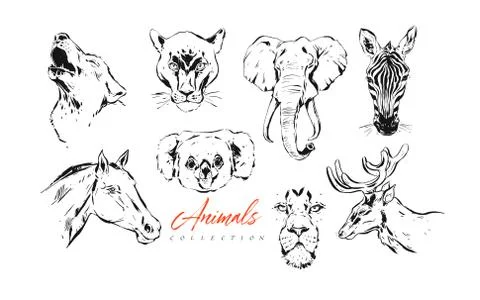Hand drawn vector abstract artistic ink textured graphic sketch drawing Stock Illustration
