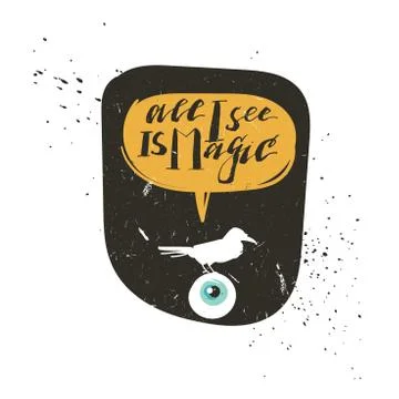 Hand drawn vector abstract cartoon Happy Halloween illustration poster or stamp Stock Illustration