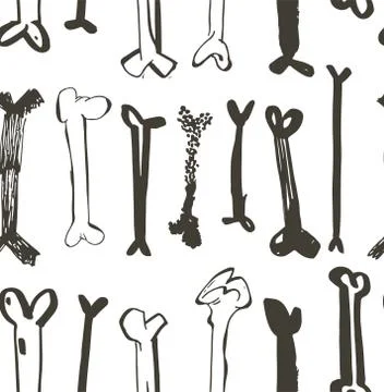 Hand drawn vector abstract cartoon halloween holiday seamless pattern with Illustrazione stock