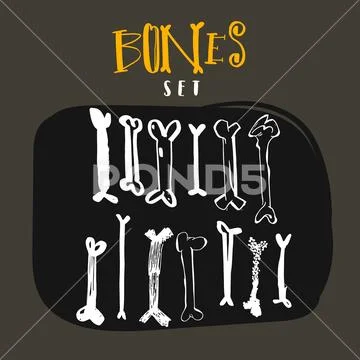 Hand drawn vector abstract cartoon Happy Halloween illustrations collection set Stock Illustration