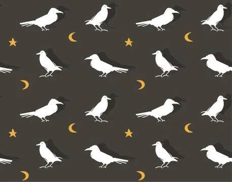 Hand drawn vector abstract cartoon Happy Halloween illustration seamless pattern 스톡 일러스트