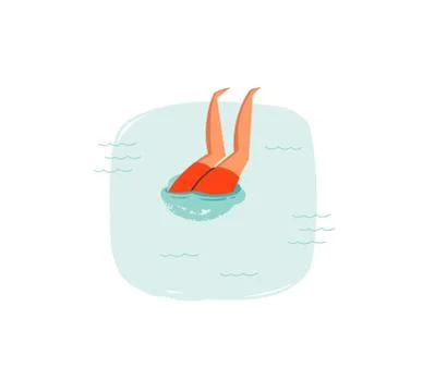 Hand drawn vector abstract cartoon summer time fun illustrations icon with Illustrazione stock