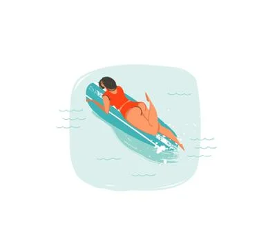Hand drawn vector abstract cartoon summer time fun illustrations icon with Stock Illustration