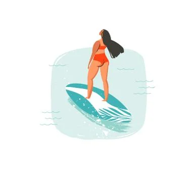 Hand drawn vector abstract cartoon summer time fun illustrations icon with Stock Illustration