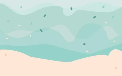 Hand drawn vector abstract cartoon graphic summer time underwater ocean bottom Stock Illustration