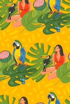 Hand drawn vector abstract cartoon summer time graphic decoration illustrations 스톡 일러스트