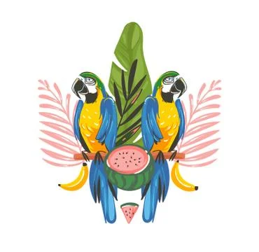 Hand drawn vector abstract cartoon summer time graphic illustrations art with 스톡 일러스트