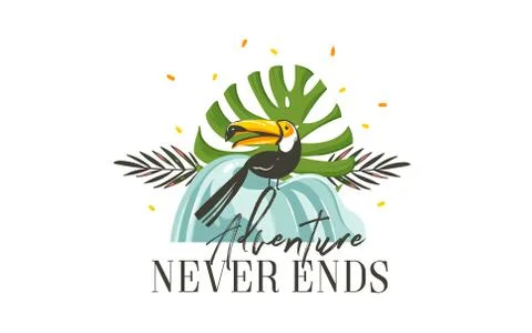 Hand drawn vector abstract cartoon summer time graphic illustrations art Stock Illustration