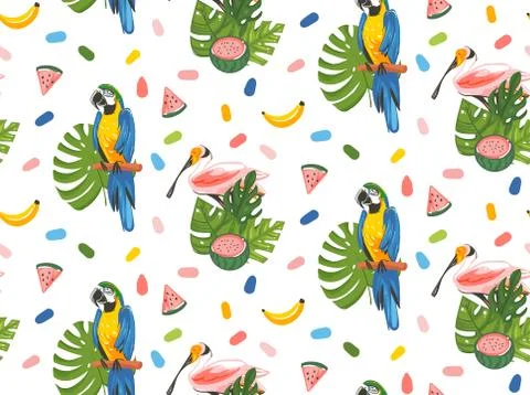 Hand drawn vector abstract cartoon summer time graphic illustrations artistic Stockillustratie