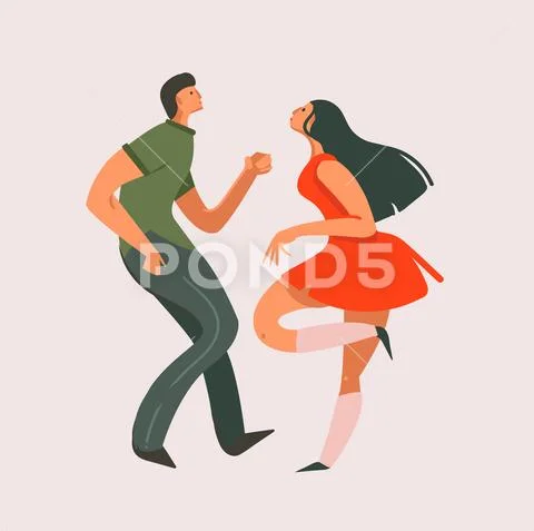 Hand drawn vector abstract cartoon modern graphic Happy Valentines day concept Stock Illustration