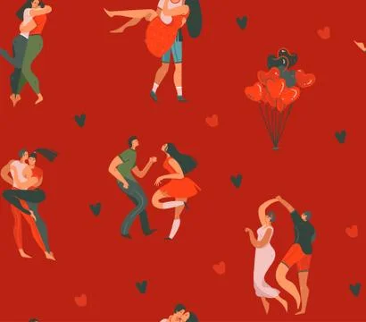 Hand drawn vector abstract cartoon modern graphic Happy Valentines day concept Stock Illustration