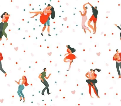 Hand drawn vector abstract cartoon modern graphic Happy Valentines day concept Stock Illustration