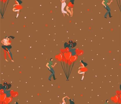 Hand drawn vector abstract cartoon modern graphic Happy Valentines day concept Stock Illustration