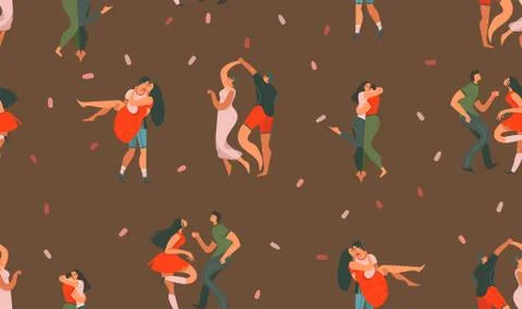 Hand drawn vector abstract cartoon modern graphic Happy Valentines day concept Stock Illustration