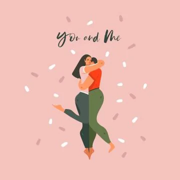 Hand drawn vector abstract cartoon modern graphic Happy Valentines day concept Stock Illustration