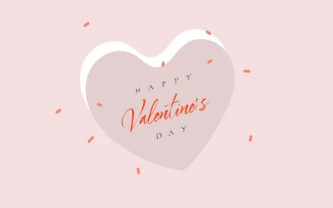Hand drawn vector abstract cartoon modern graphic Happy Valentines day concept Stock Illustration